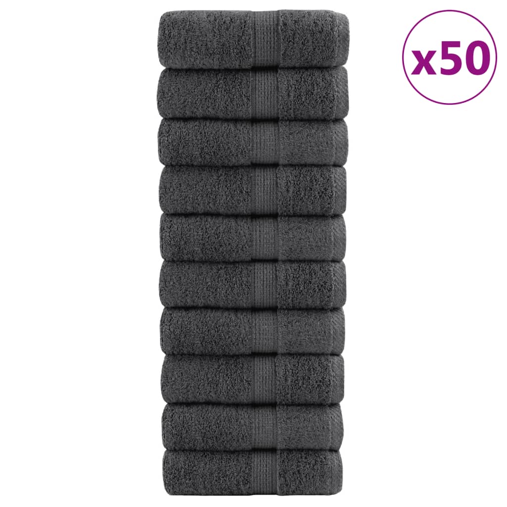 vidaXL Премиум кърпи за гости SOLUND 50 бр антрацит 30x50 см 600 gsm