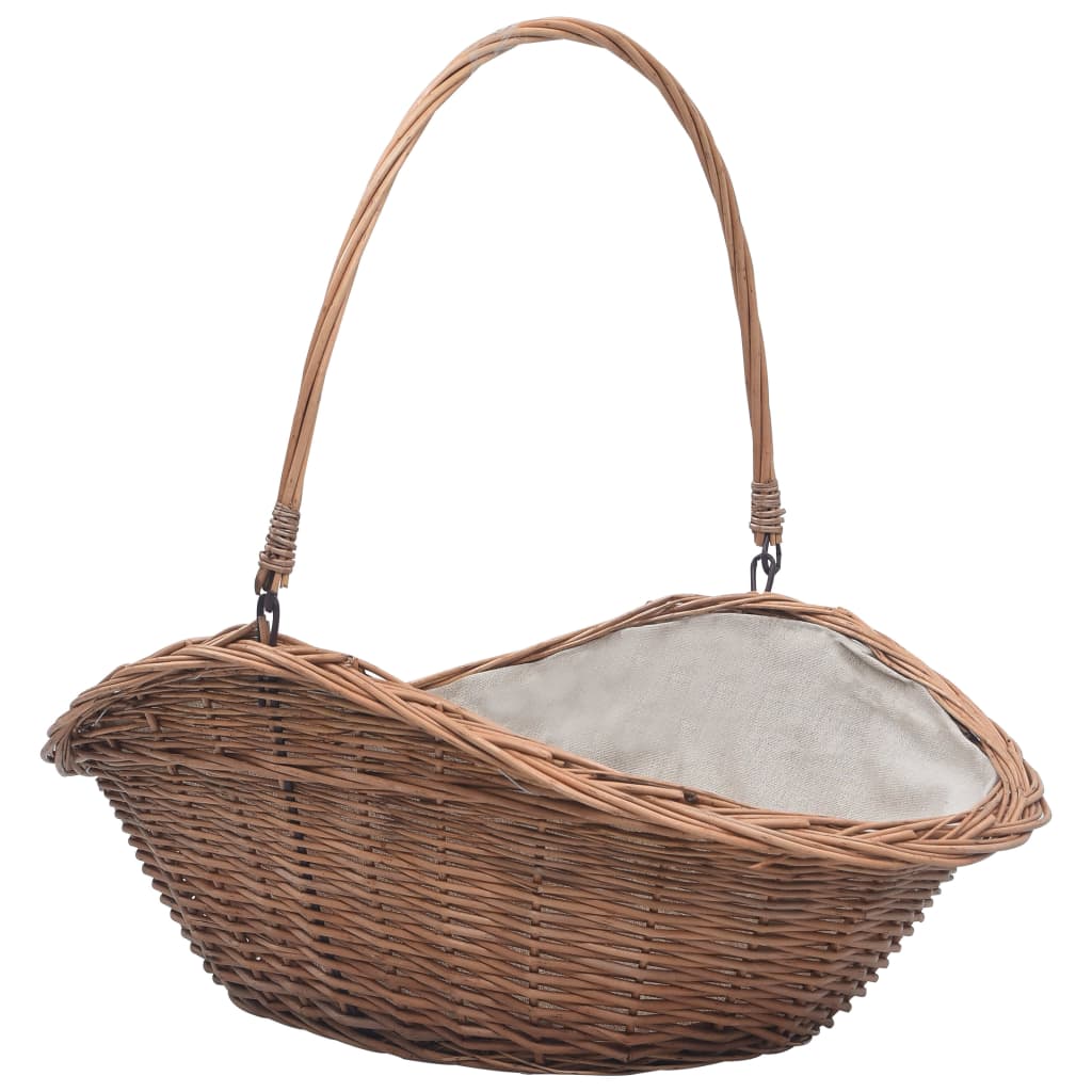 286988 vidaXL Firewood Basket with Handle 60x44x55 cm Natural Willow