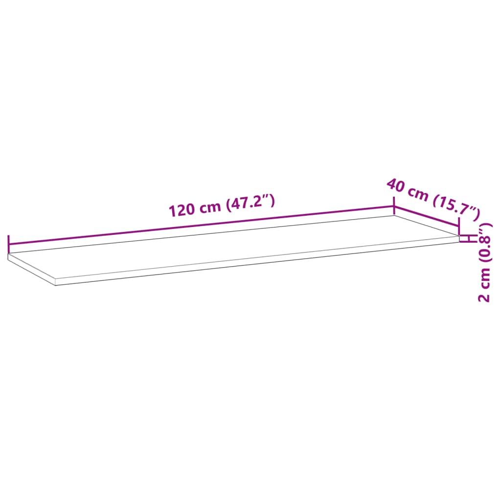 vidaXL Плаващ рафт, 120x40x2 см, маслен финиш, масивно дърво акация