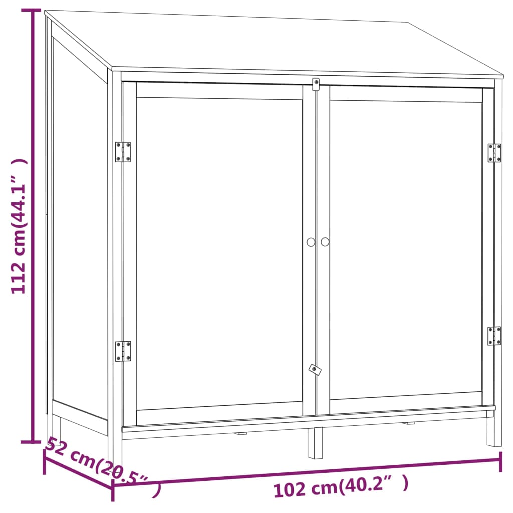 vidaXL Градинска барака, антрацит, 102x52x112 см, чамово дърво масив