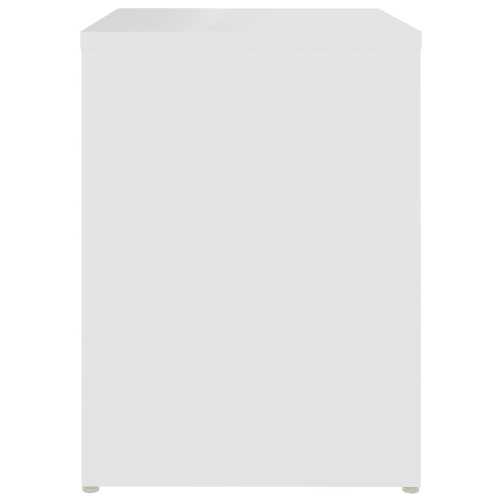 vidaXL Нощно шкафче, бяло, 40x30x40 см, инженерно дърво