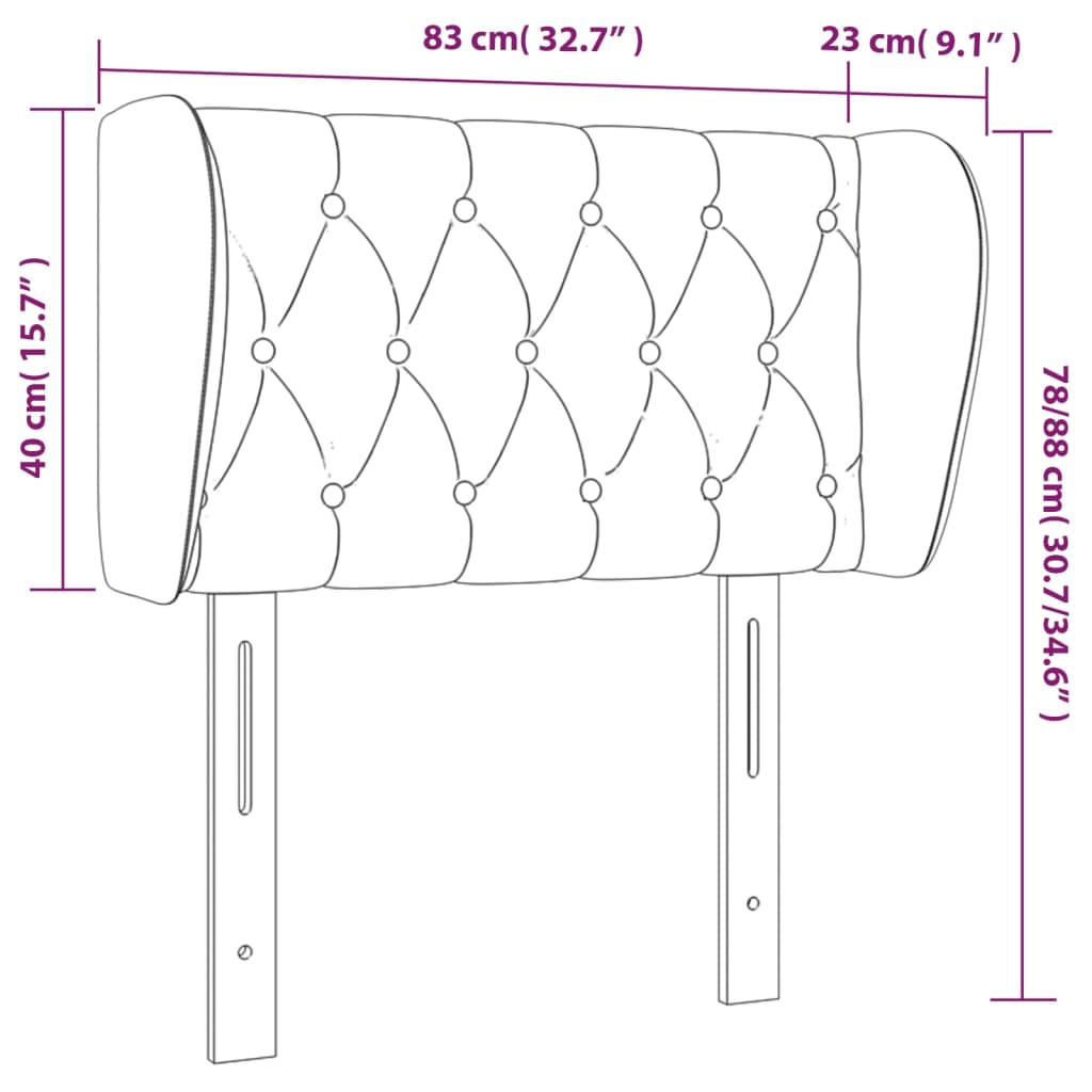 vidaXL Горна табла за легло с уши, синя, 83x23x78/88 см, плат