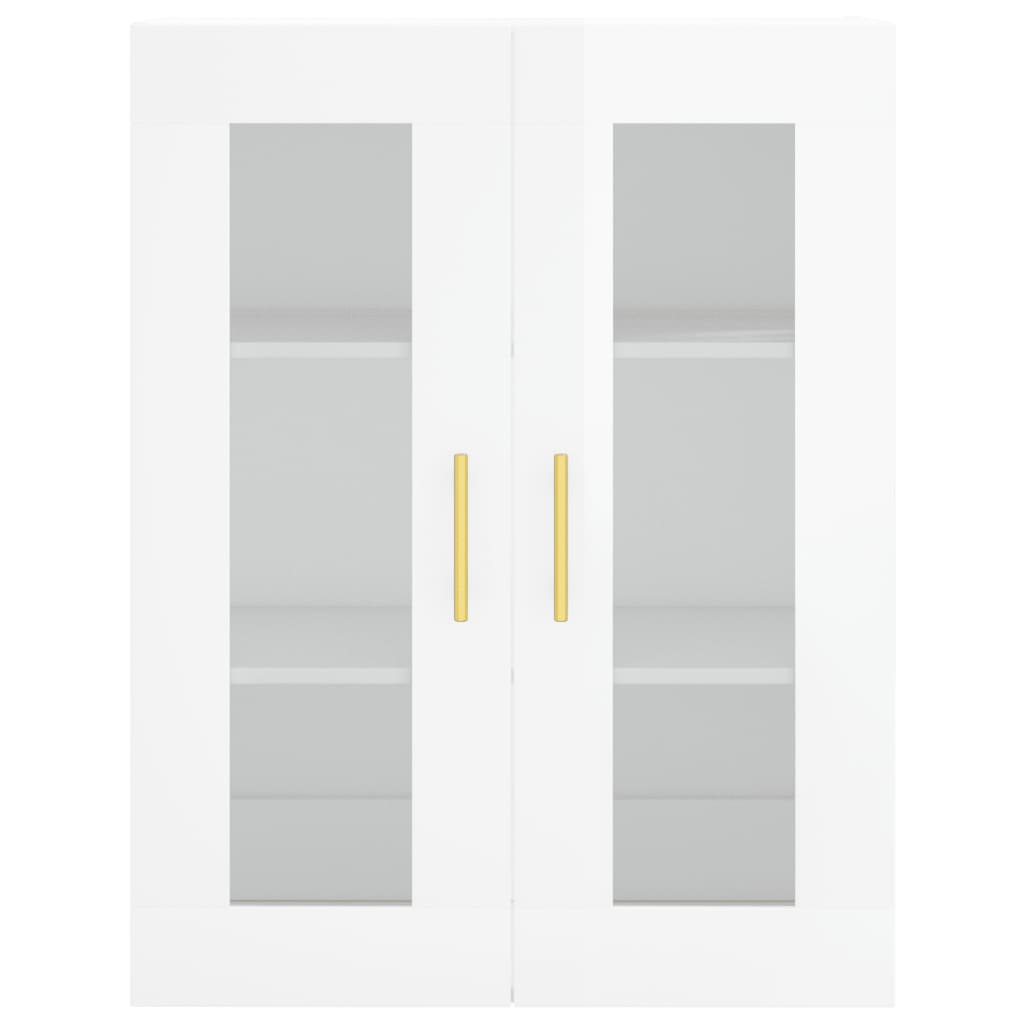 vidaXL Стенен шкаф бял гланц 69,5x34x90 см