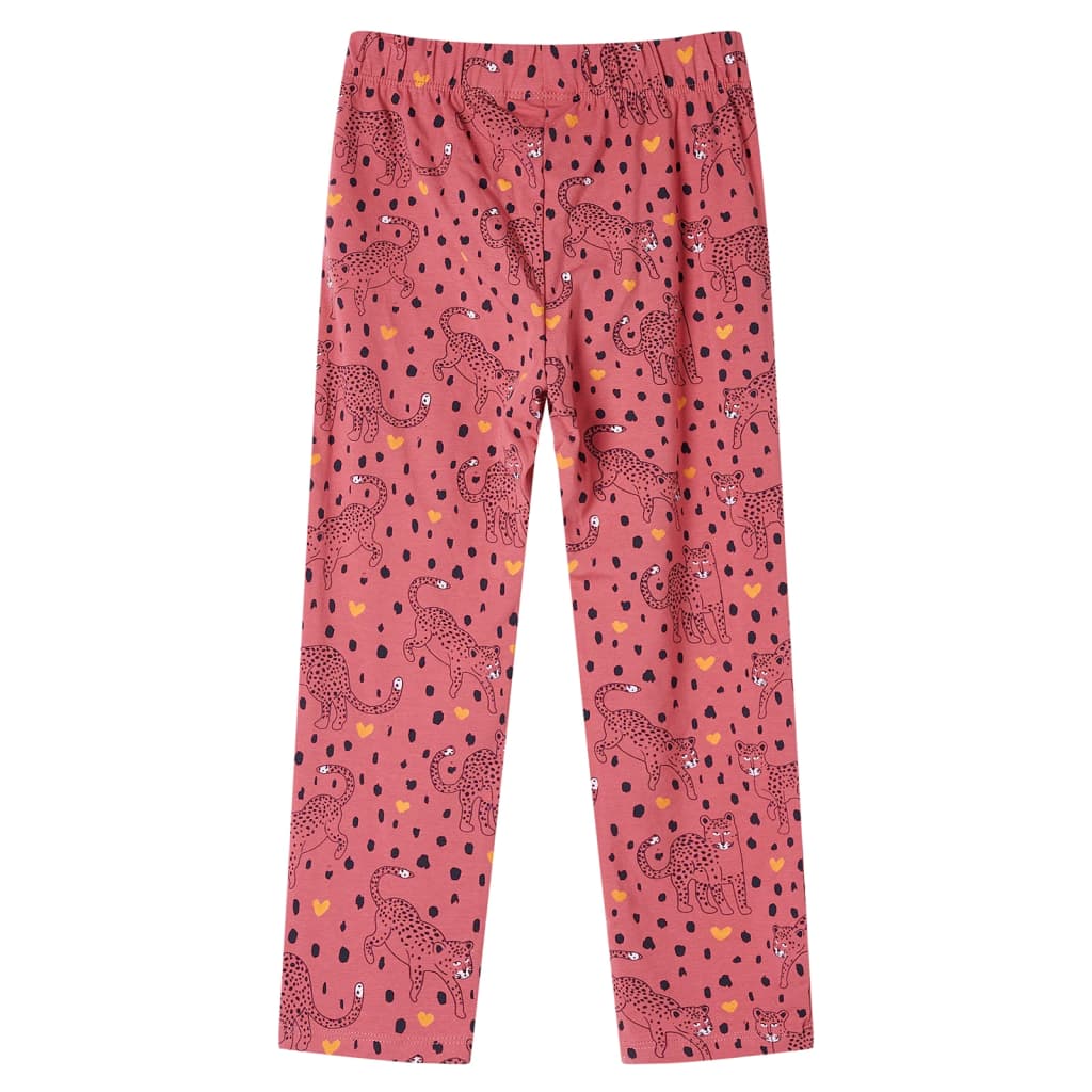 Детска пижама с дълъг ръкав, старо розово, 116