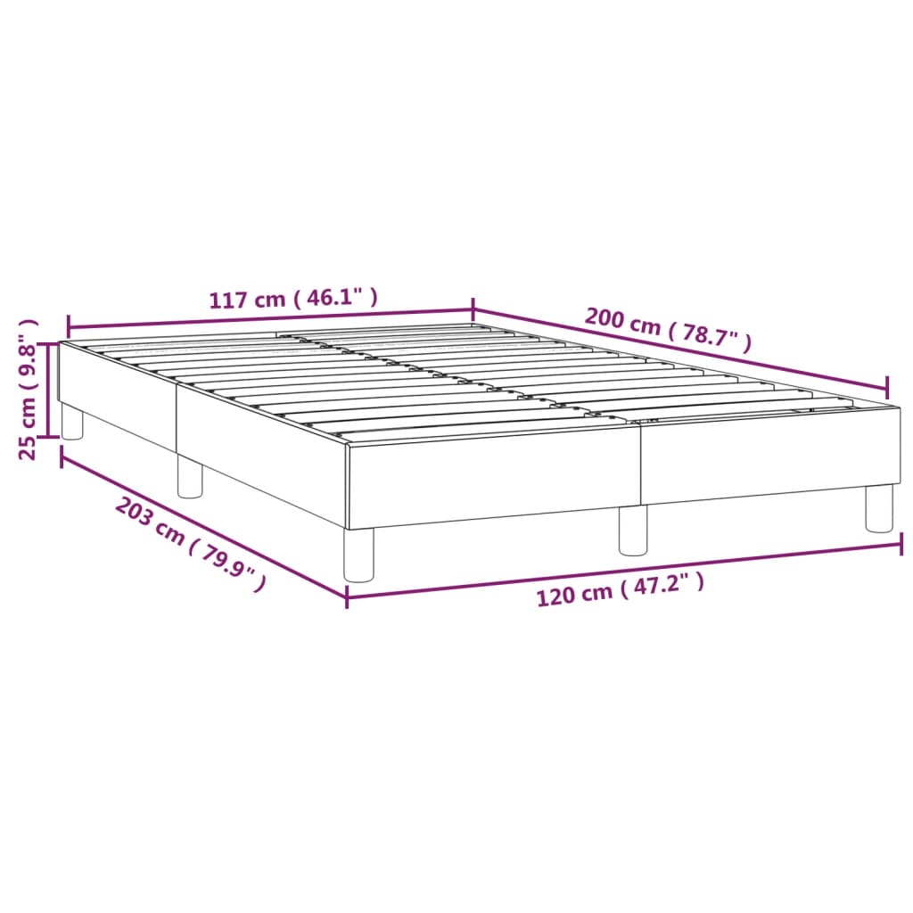 vidaXL Рамка за легло, капучино, 120x200 см, изкуствена кожа