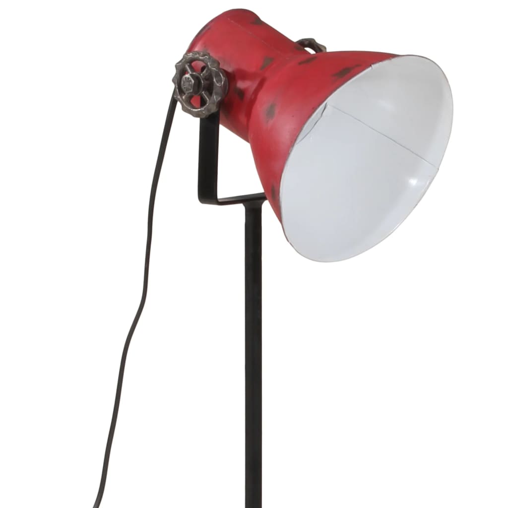 vidaXL Подова лампа 25 W винтидж състарено червено 35x35x65/95 см E27