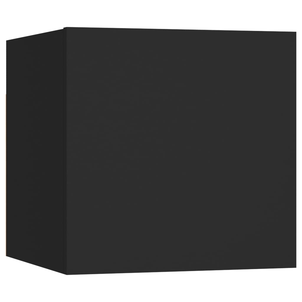vidaXL Комплект ТВ шкафове от 5 части, черен, инженерно дърво