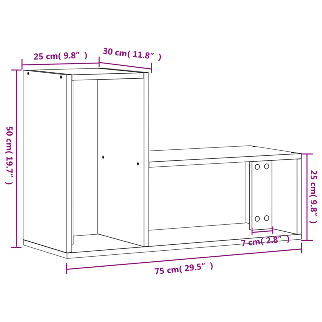 vidaXL ТВ шкафове, 2 бр, дъб сонома, 75x30x50 см, инженерно дърво