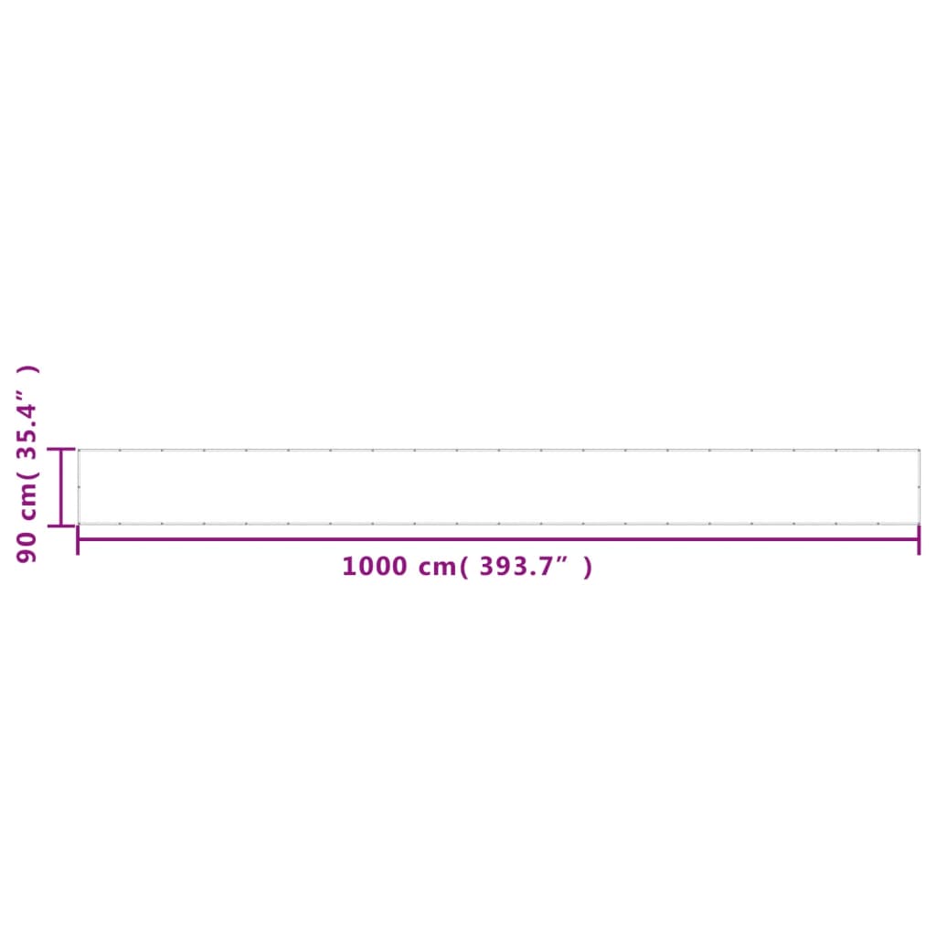 vidaXL Балконски параван бял 90x1000 см 100% полиестер оксфорд