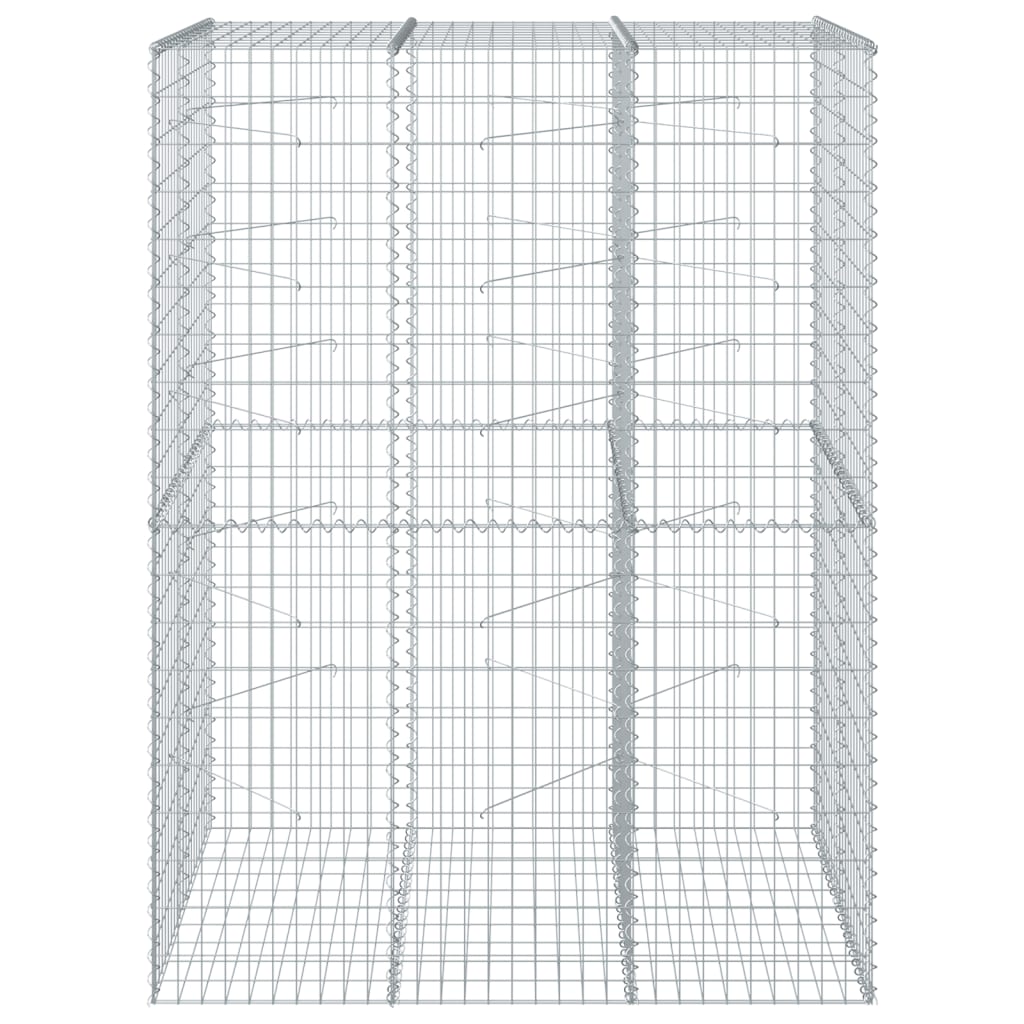 vidaXL Габионна кошница с покритие, 150x100x200 см, поцинковано желязо