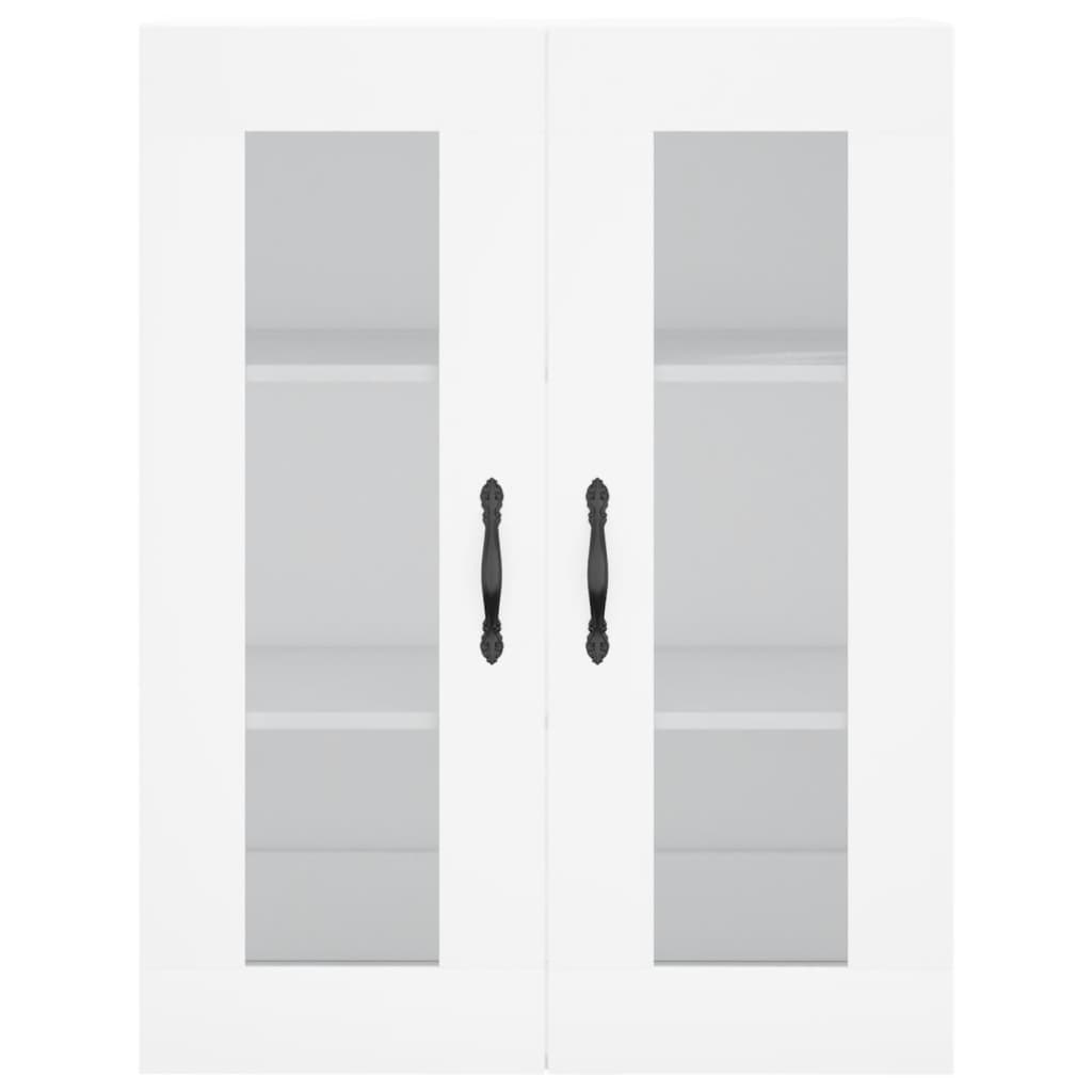 vidaXL Висок шкаф, бял, 69,5x34x180 см, инженерно дърво