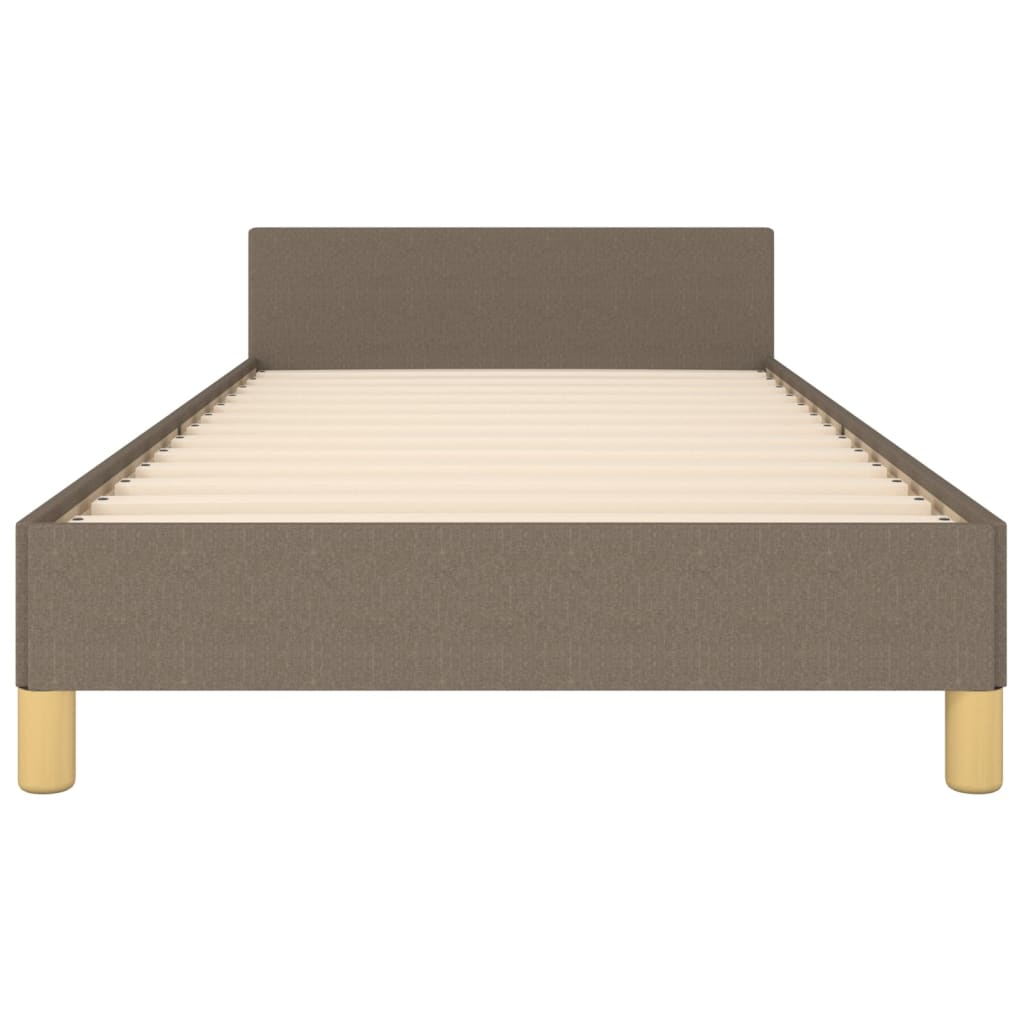 vidaXL Рамка за легло с табла, таупе, 90x200 см, плат