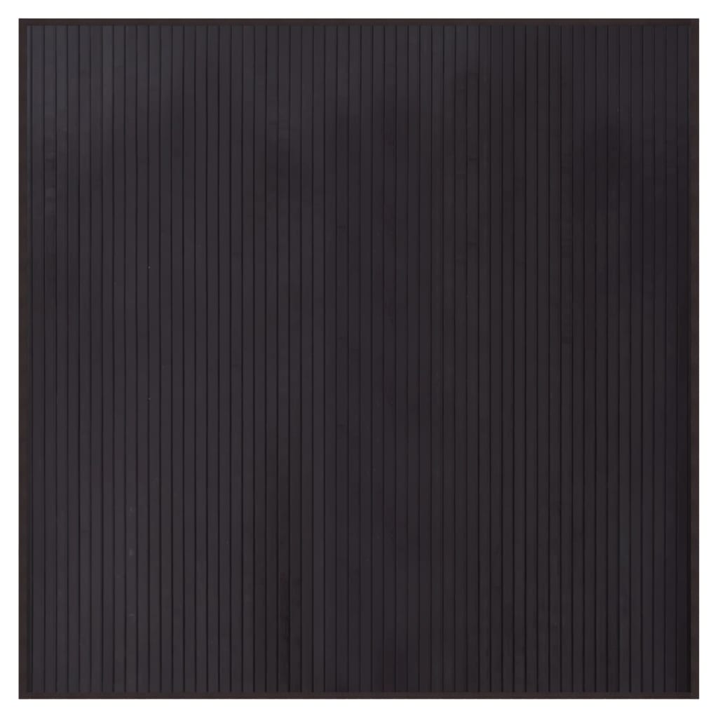 vidaXL Килим, квадратен, тъмнокафяв, 100x100 см, бамбук
