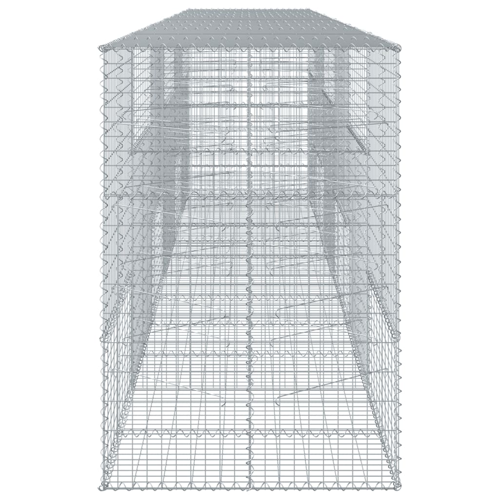 vidaXL Габионна кошница с покритие, 600x100x150 см, поцинковано желязо