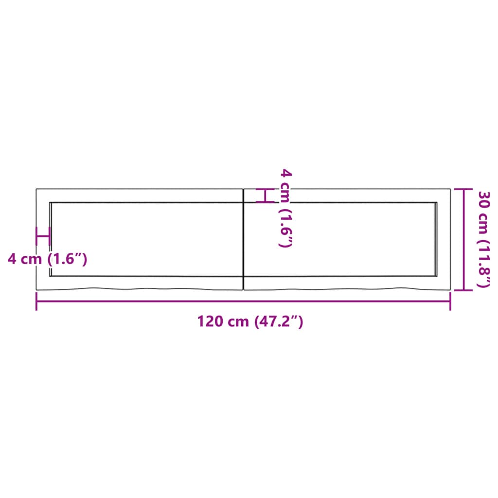 vidaXL Стенен рафт тъмнокафяв 120x30x(2-6) см обработен масивен дъб