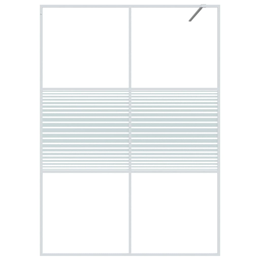 vidaXL Параван за баня, бял, 140x195 см, прозрачно ESG стъкло