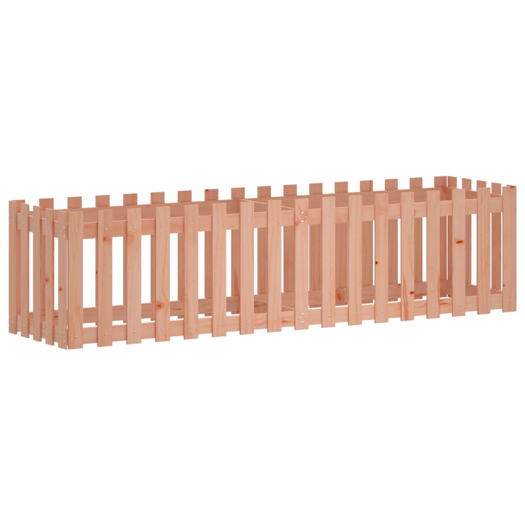 vidaXL Градинска леха с дизайн на ограда 200x50x50 см дугласки масив