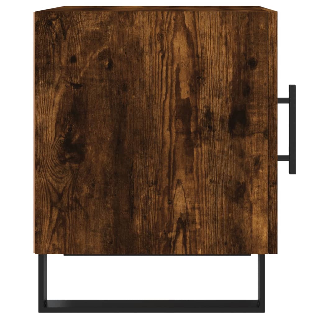 vidaXL Нощно шкафче, опушен дъб, 40x40x50 см, инженерно дърво