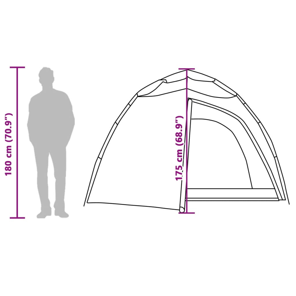 vidaXL Къмпинг палатка куполна 4 души бял блекаут бързо освобождаване