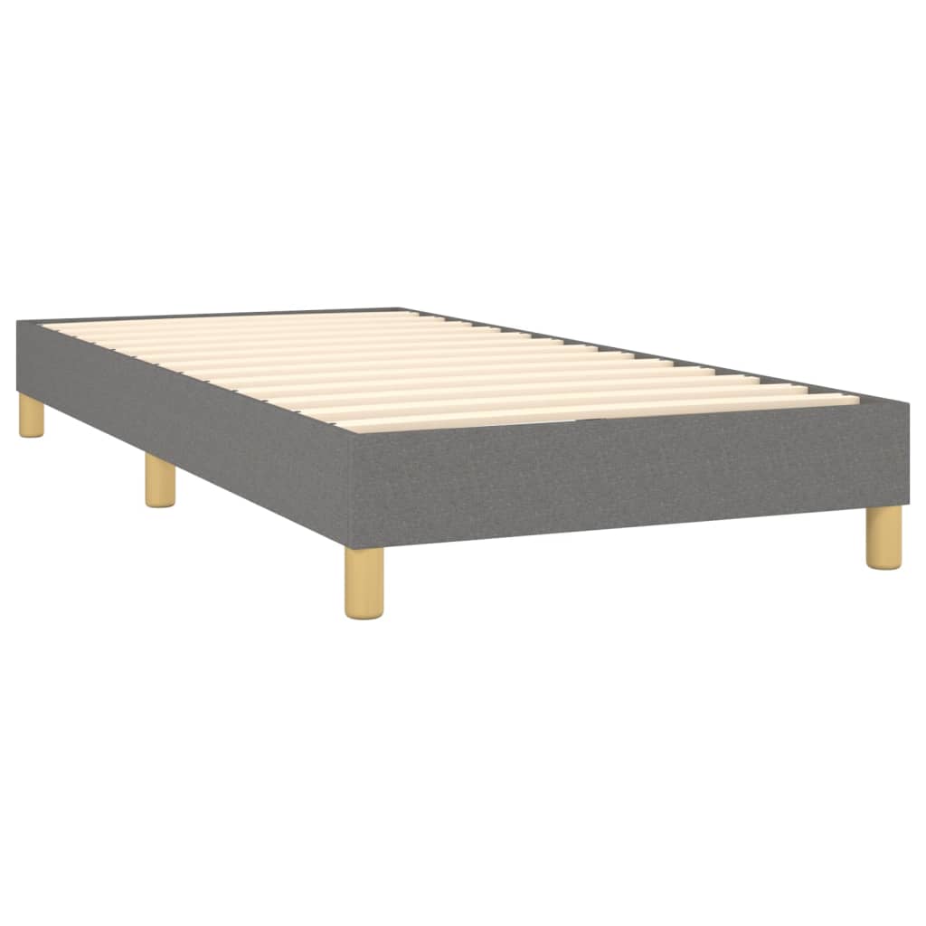 vidaXL Боксспринг легло с матрак, тъмносиво, 100x200 см, плат