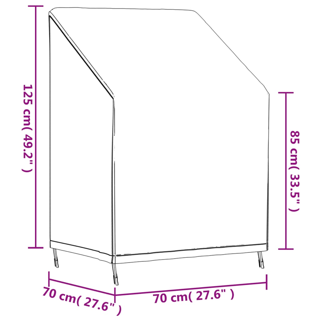 vidaXL Покривала за градински столове 2 бр 70x70x85/125см 420D Оксфорд