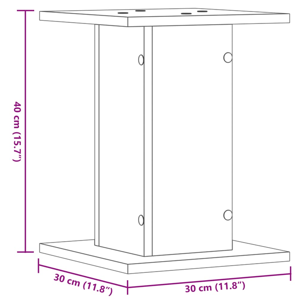 vidaXL Стойки за растения 2 бр сив сонома 30x30x40 см инженерно дърво