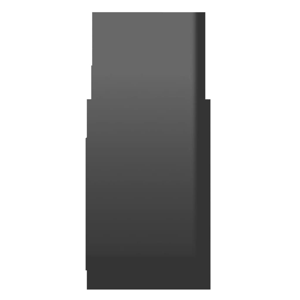 vidaXL Страничен шкаф, черен гланц, 60x26x60 см, инженерно дърво