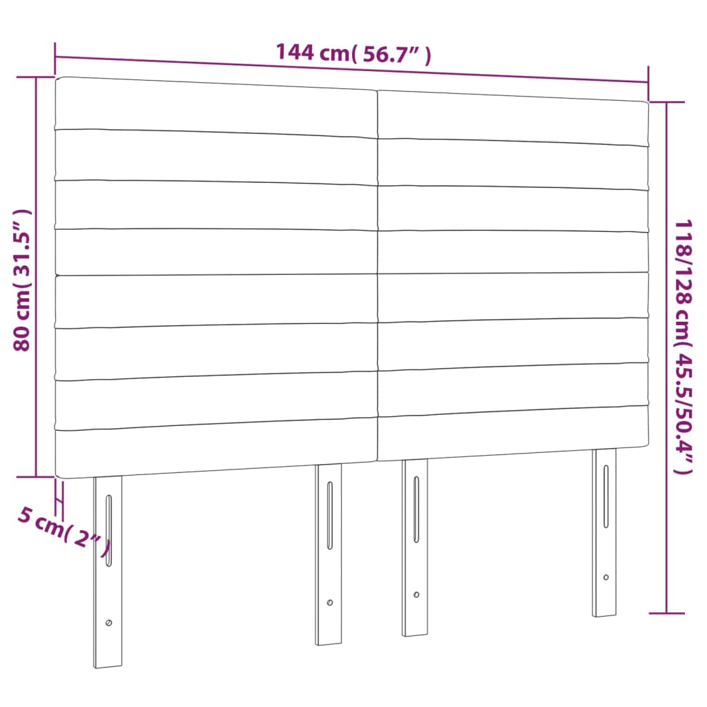 vidaXL Горни табли за легло, 4 бр, тъмносиви, 72x5x78/88 см, плат