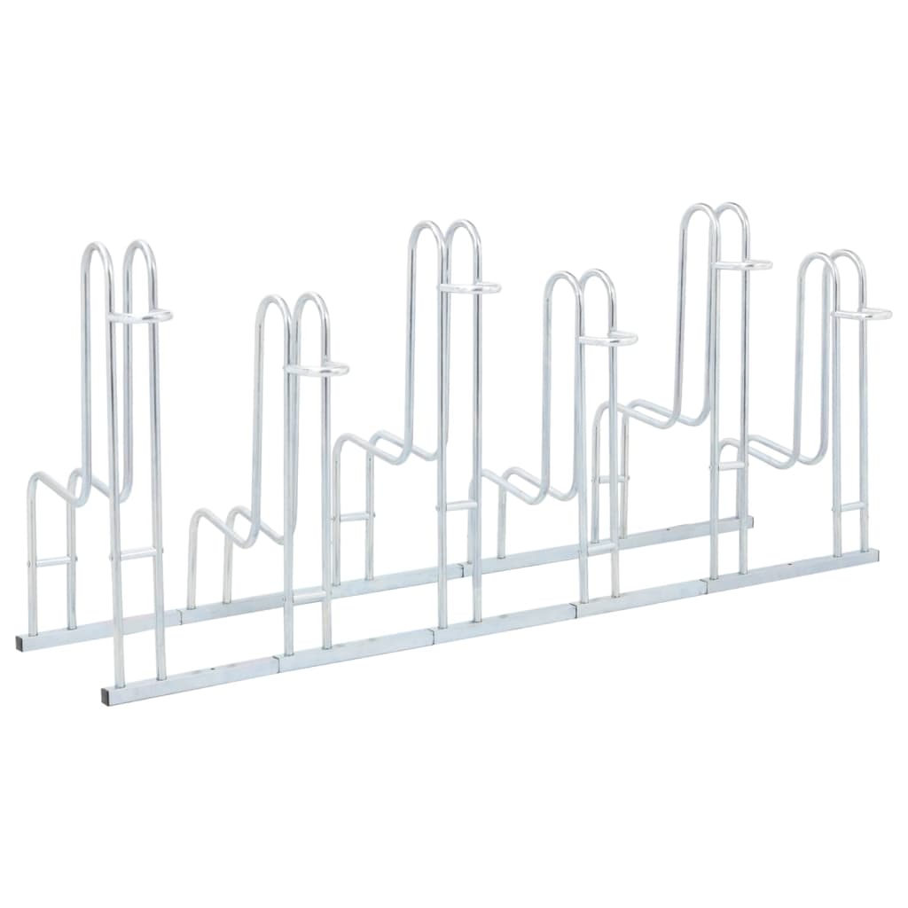 vidaXL Стойка за 6 велосипеда подова свободностоящ поцинкована стомана