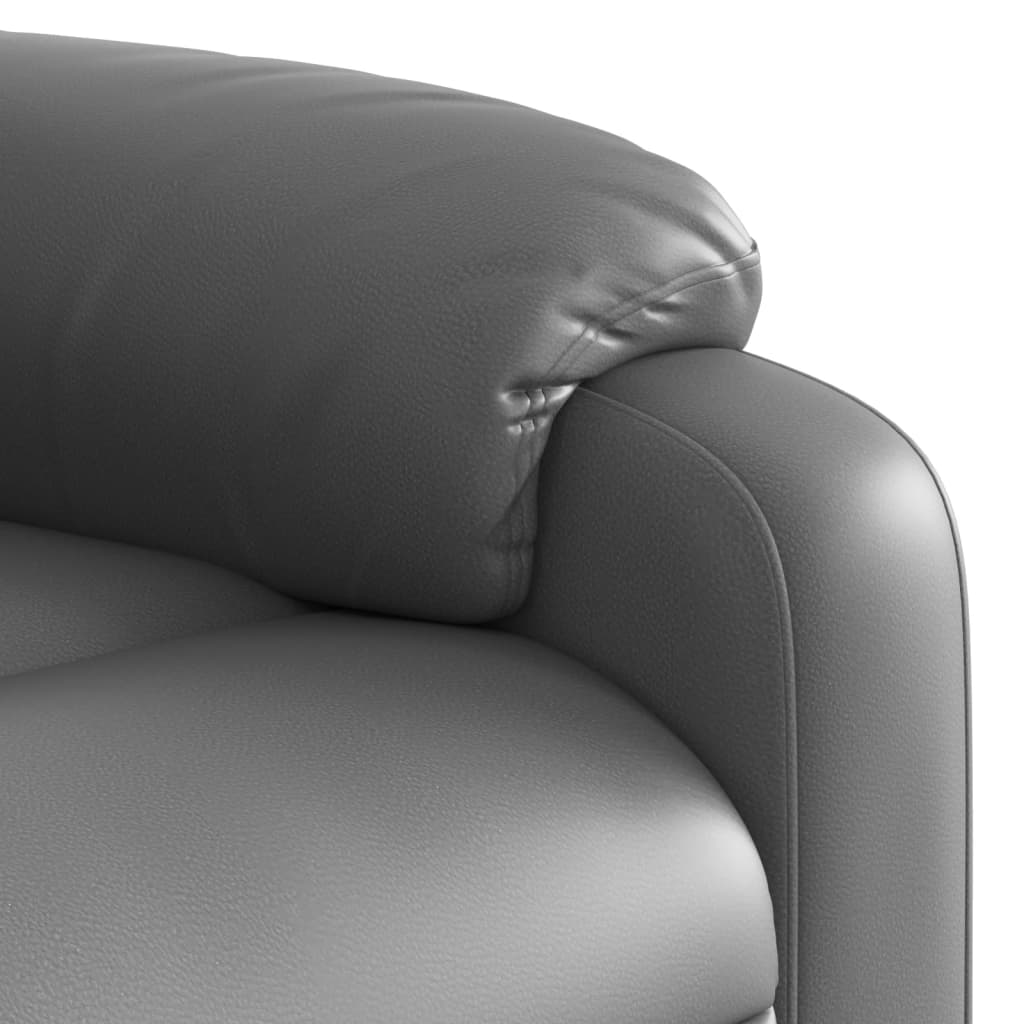 vidaXL Изправящ реклайнер стол, сива, изкуствена кожа