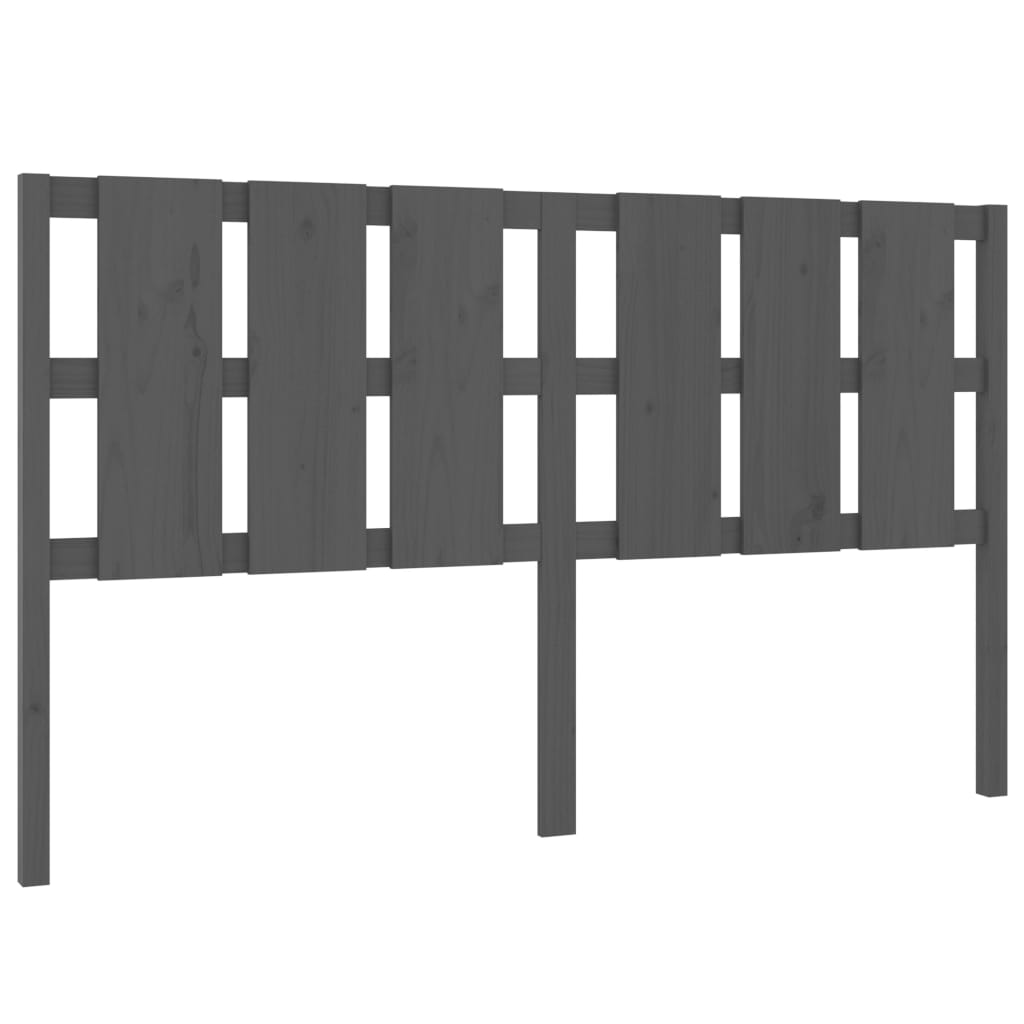 vidaXL Горна табла за легло, сива, 165,5x4x100 см, бор масив
