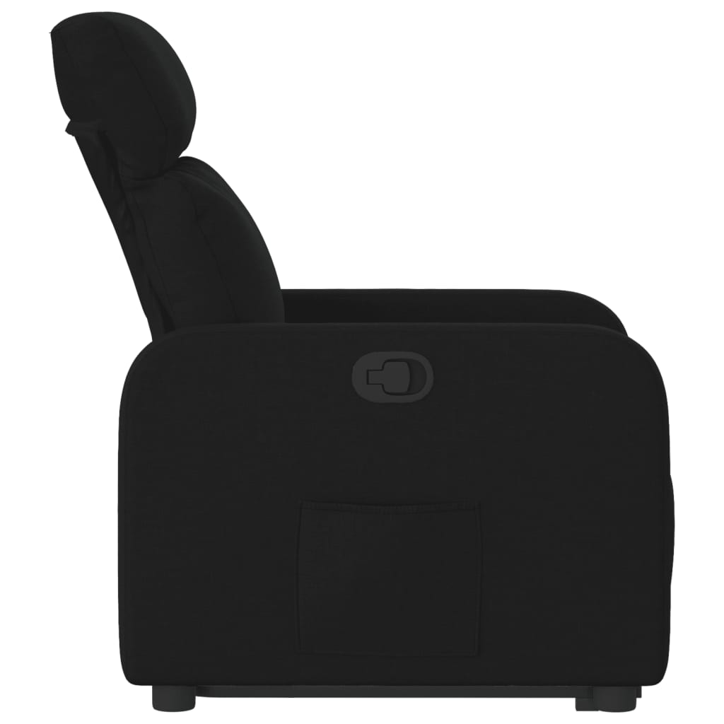 vidaXL Изправящ реклайнер стол, черен, текстил