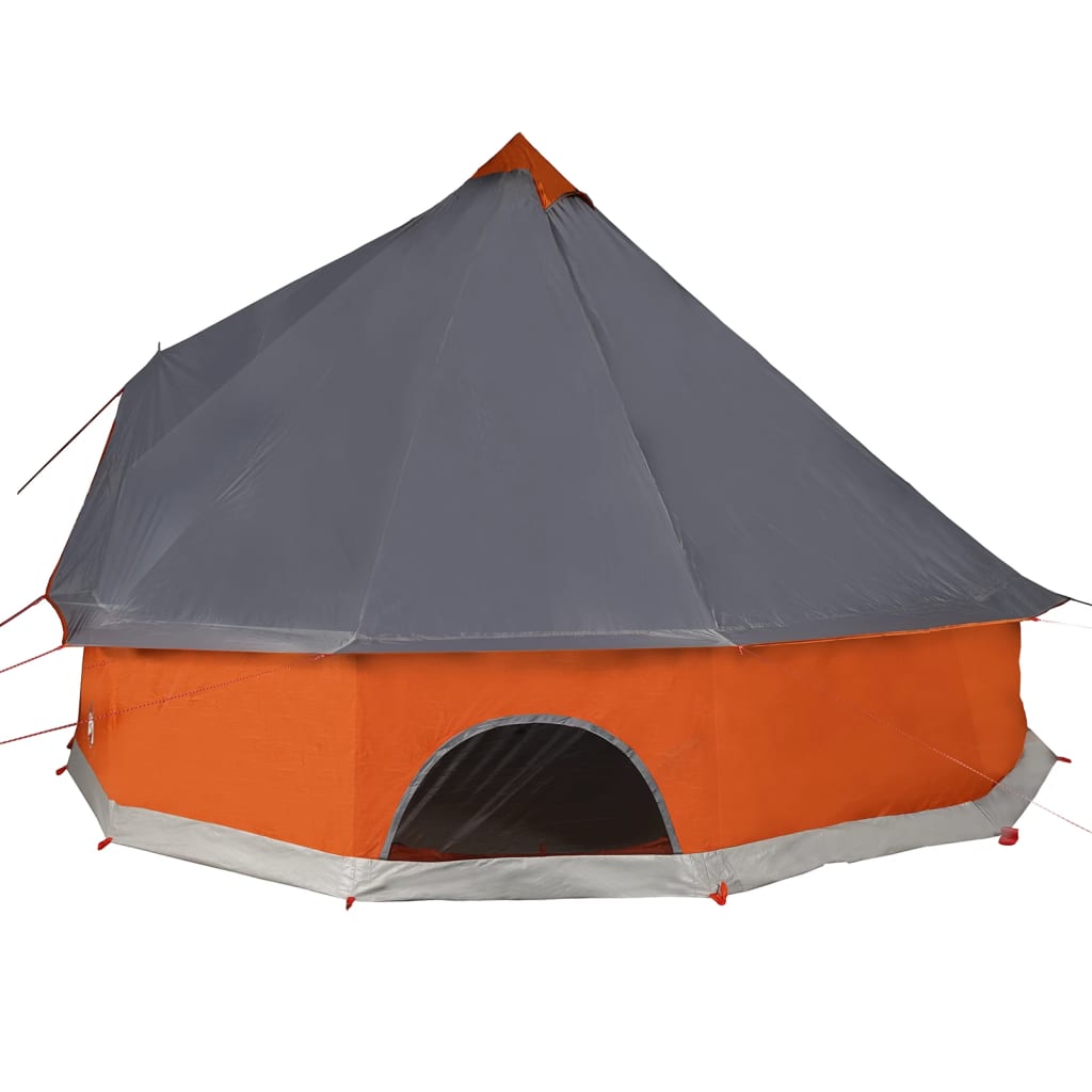 vidaXL Семейна палатка типи 8-местна сиво-оранжева водоустойчива