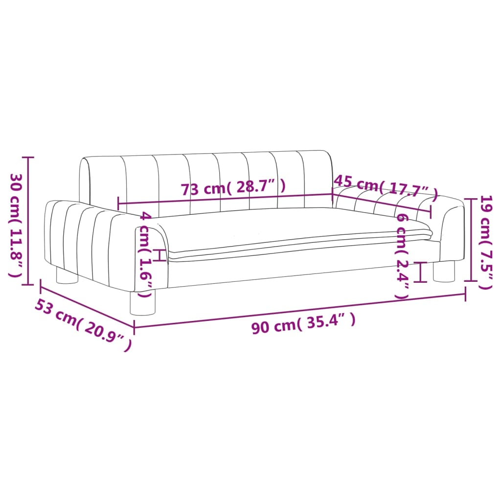 vidaXL Детски диван кремав 90x53x30 см изкуствена кожа