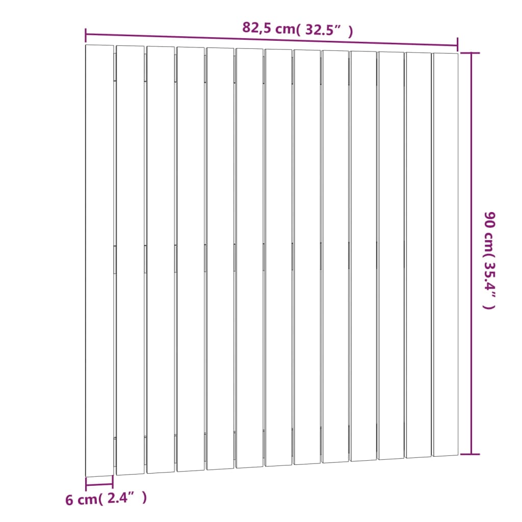 vidaXL Стенна табла за спалня, меденокафява, 82,5x3x90 см, бор масив