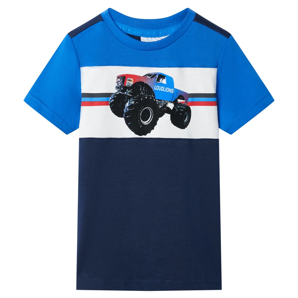 Детска тениска, синьо и нейви, 92