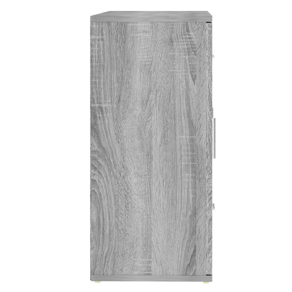 vidaXL Бюфет, сив сонома, 91x29,5x65 см, инженерно дърво