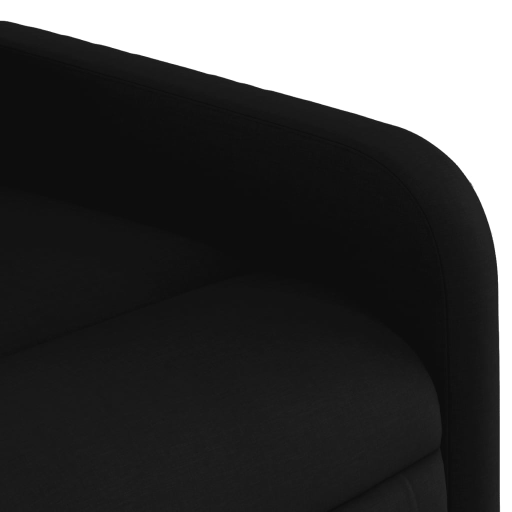 vidaXL Електрически изправящ реклайнер стол, черен, текстил