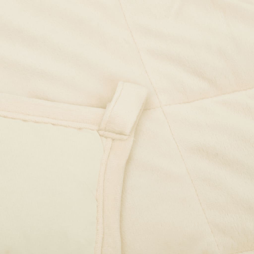 vidaXL Утежнено одеяло светлокремаво 220x230 см 15 кг плат