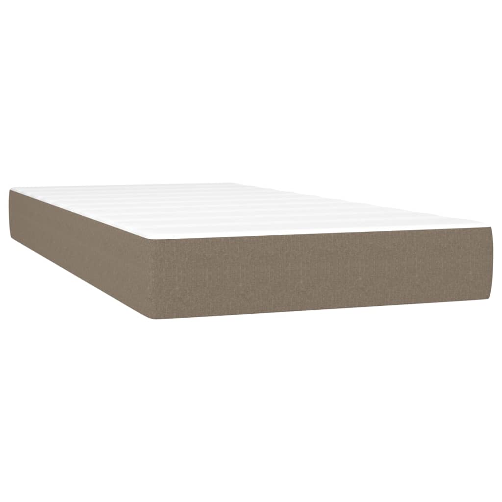 vidaXL Боксспринг легло с матрак, таупе, 100x200 см, плат