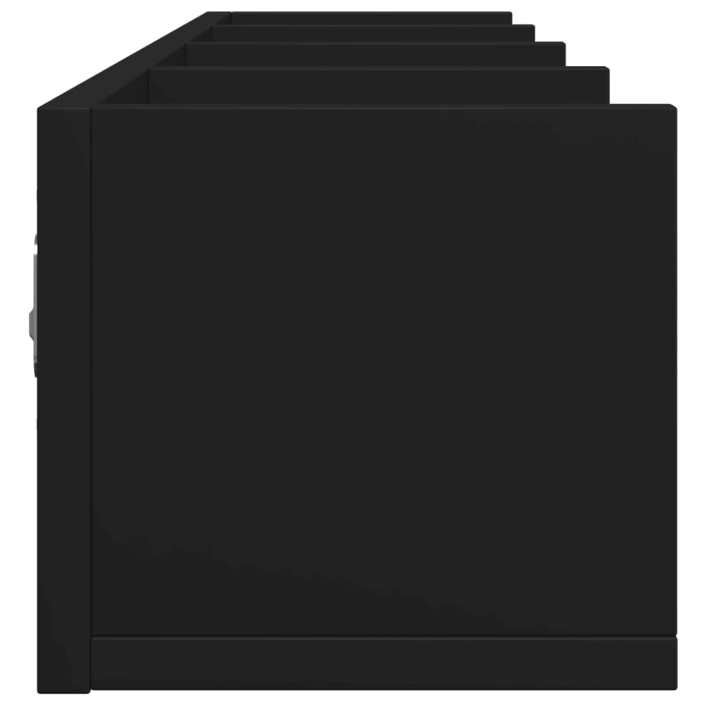 vidaXL Стенни шкафове, 2 бр, черни, 99x18x16,5 см, инженерно дърво