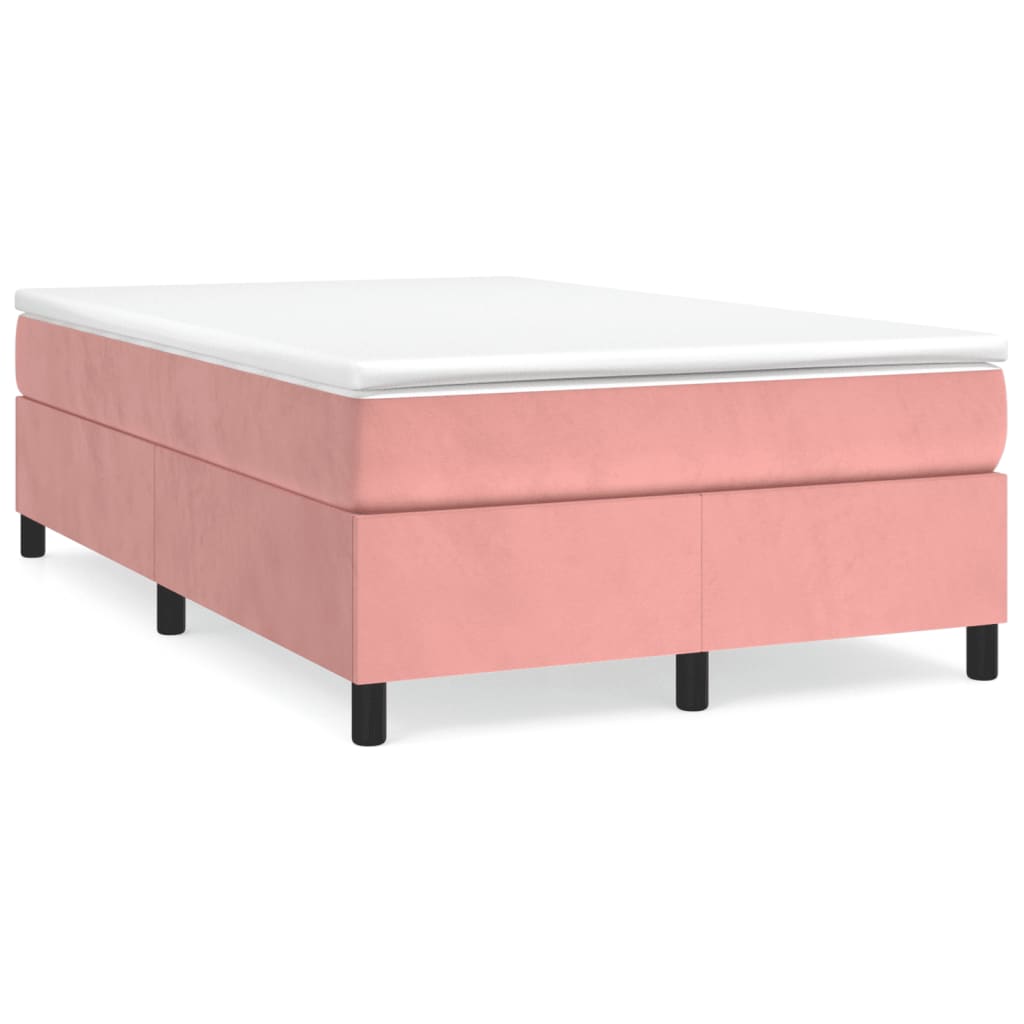 vidaXL Боксспринг легло с матрак, розово, 120x190 см, кадифе