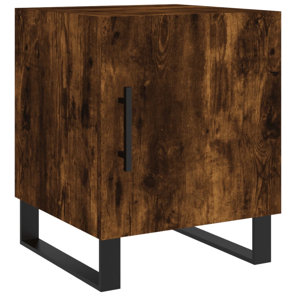 vidaXL Нощно шкафче, опушен дъб, 40x40x50 см, инженерно дърво