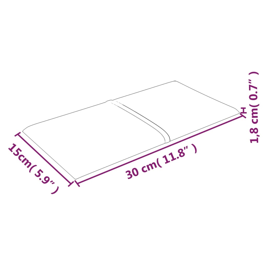 vidaXL Стенни панели, 12 бр, лилави,30x15 см, плат, 0,54 м²