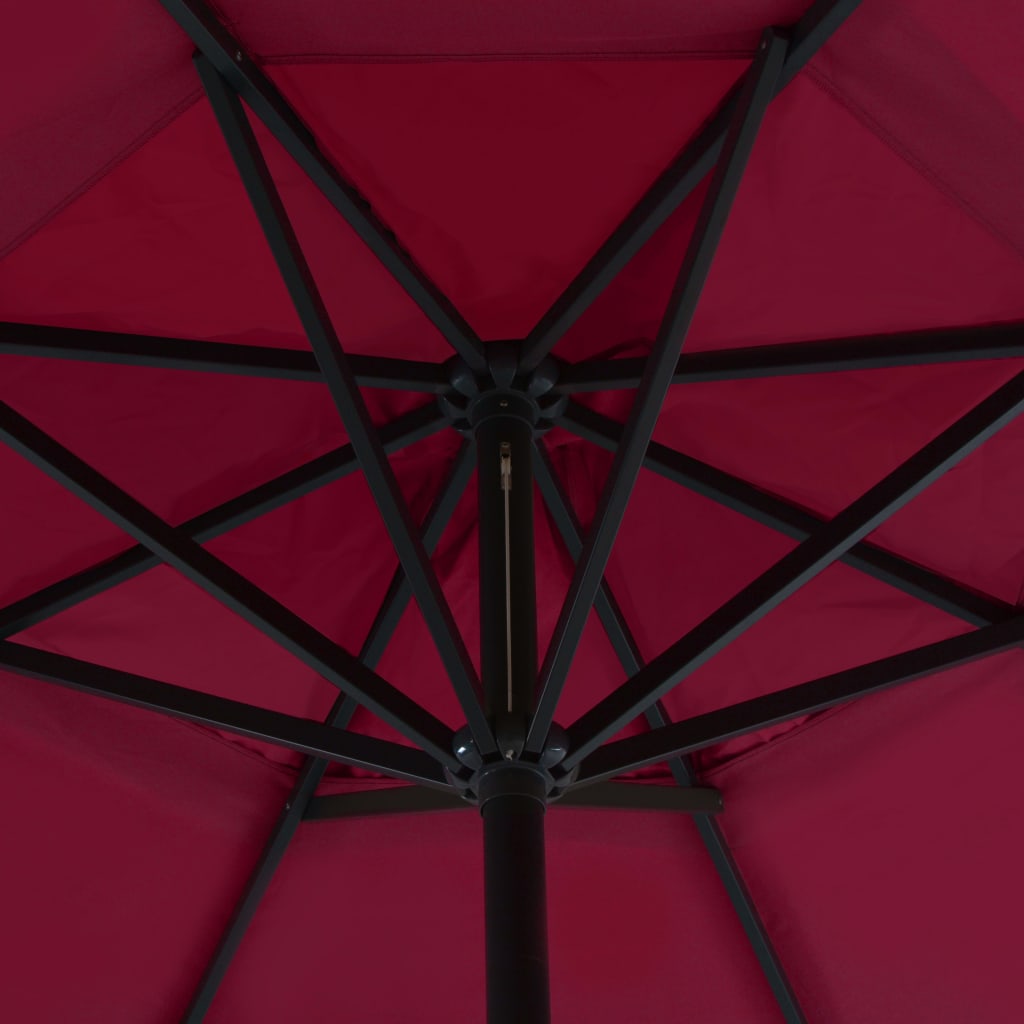 vidaXL Градински чадър с преносима основа, червен