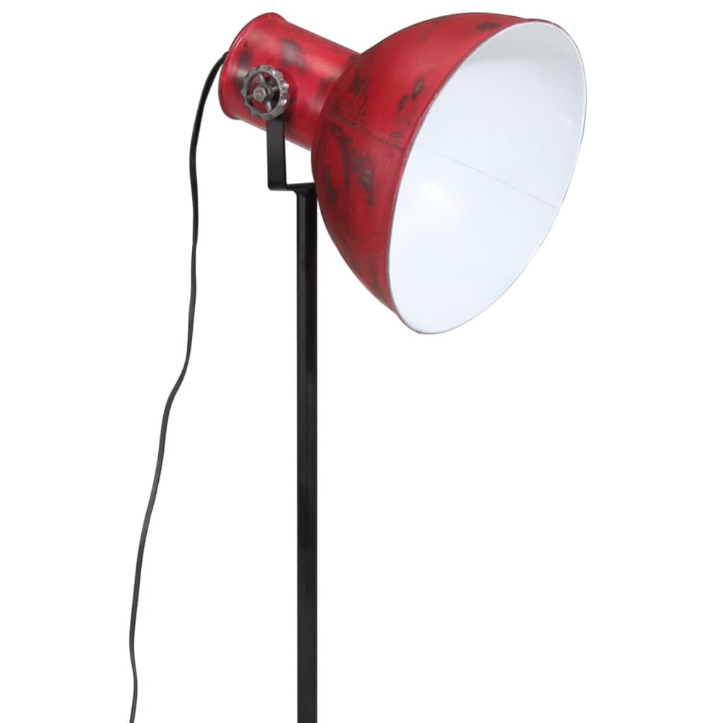 vidaXL Подова лампа 25 W винтидж състарено червено 75x75x90-150 см E27