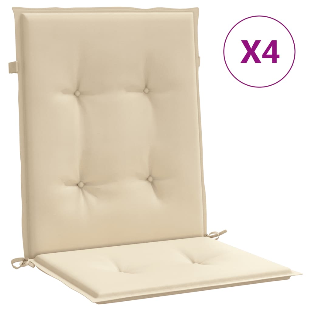 vidaXL Възглавници за столове 4 бр бежови 100x50x3 см Оксфорд плат