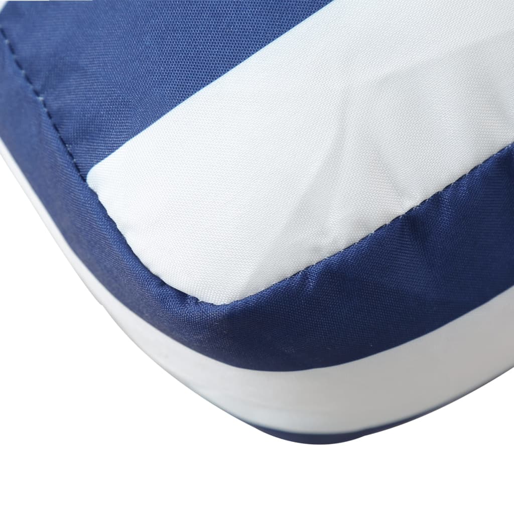 vidaXL Палетна възглавница синьо-бяло райе 50x40x12 см плат