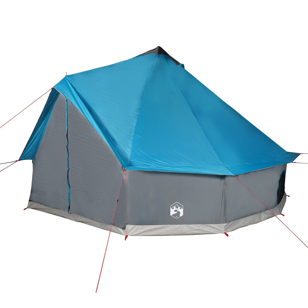 vidaXL Семейна палатка, типи, 6-местна, синя, водоустойчива