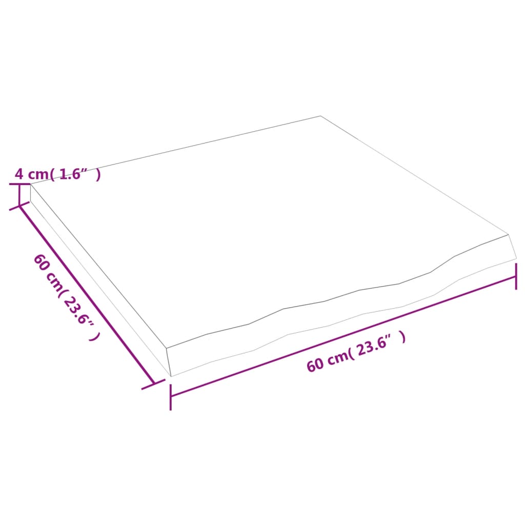 vidaXL Плот за баня светлокафяв 60x60x(2-4) см обработено дърво масив